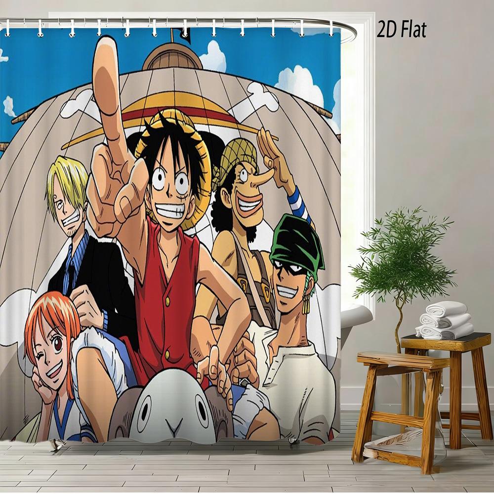 Pokmon Sword And Shield Bede & Allister With Chansey & Gengar Playful Prank Scene 2D Print Waterproof Shower Curtain, Clean Whi