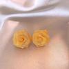 Fashion Gold Rose Stud Earrings for Women's High-end Sense of Trendy and Cool Personality Earrings, Versatile High-end Simple Ear Jewelry Wholesale