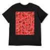 Red Hibiscus Mosaic T-Shirt Tops Sports Fans Vintage Graphic Tee T Shirt for Men