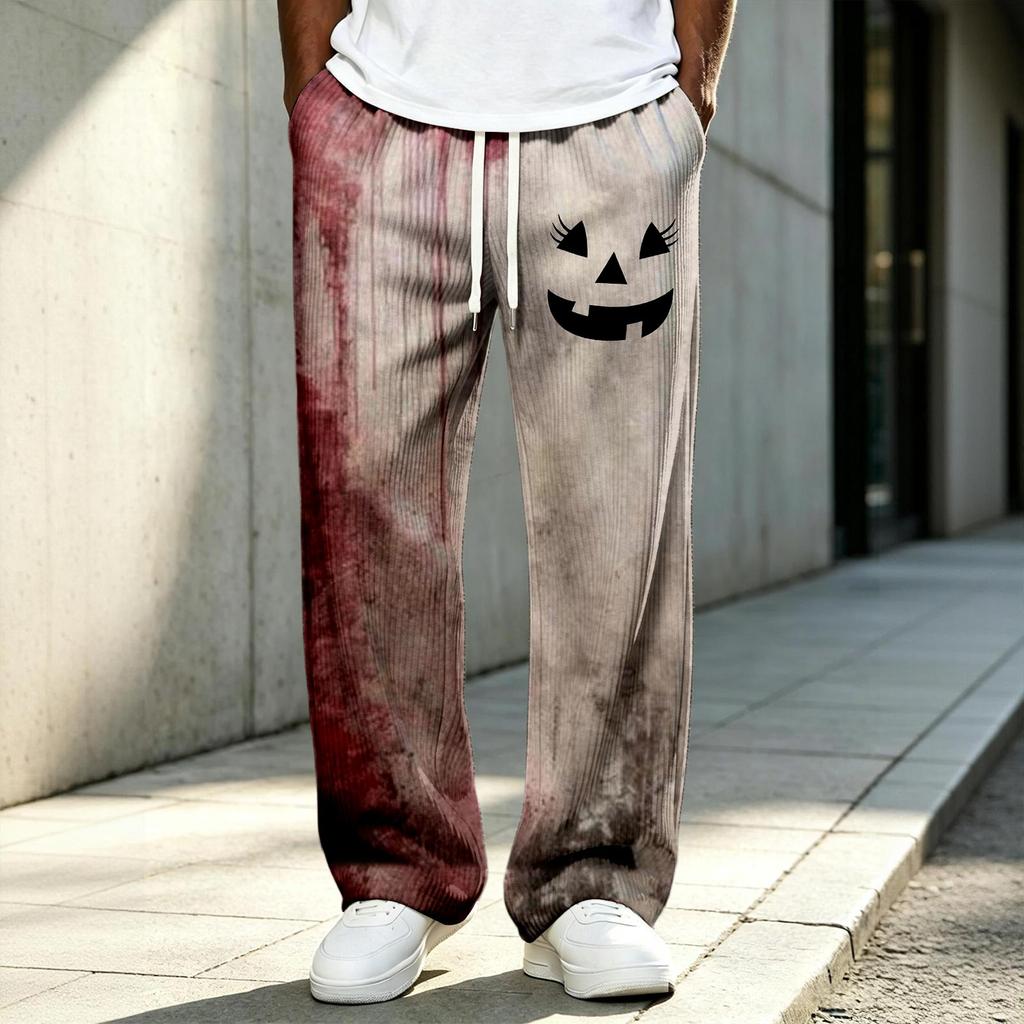 Herren Halloween Gestrickte Lange Hose mit Aufdruck für Feiertagskleidung
