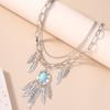 2 pezzi/set Collane con Ciondolo Piuma Boemia per Donne Ragazze Collana Choker Etnica Turchese Gioielli Regali