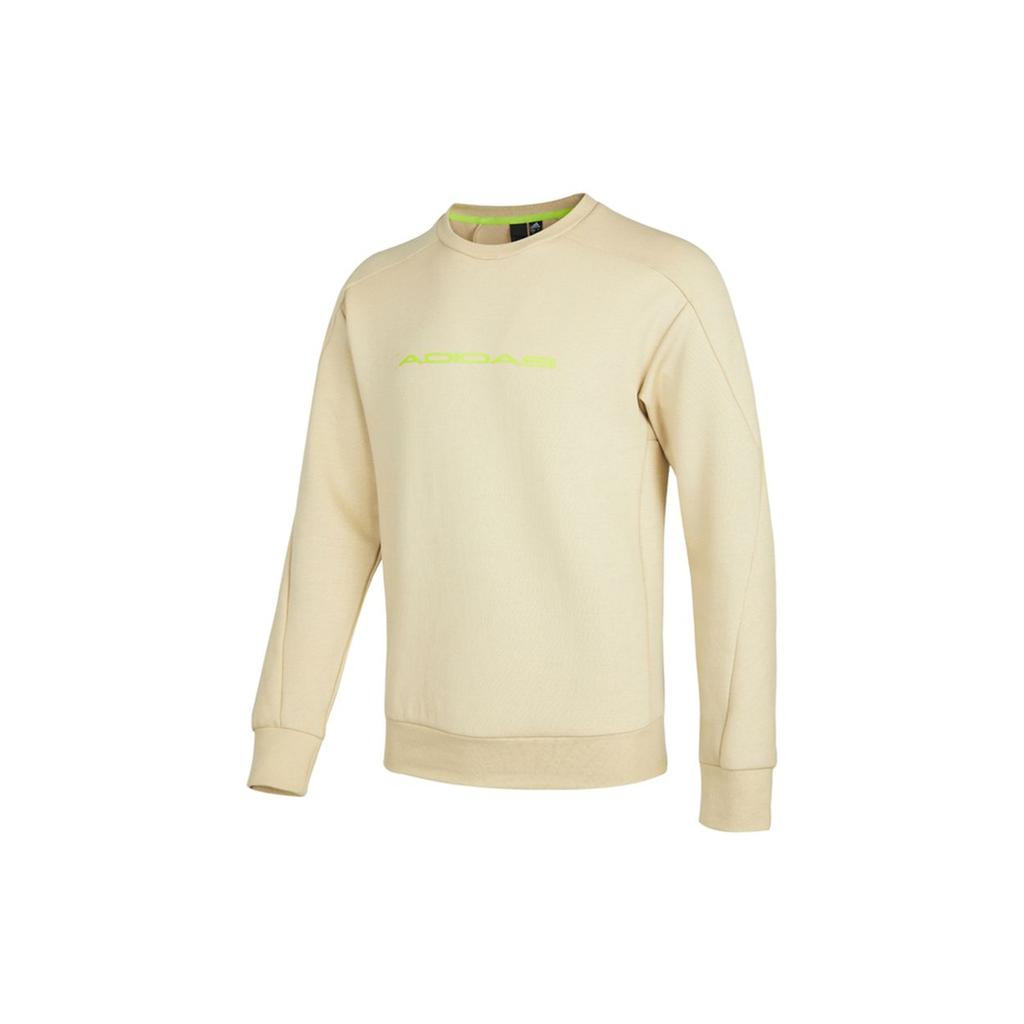 adidas Essentials Series Logo Print Pullover Hoodie Casual Sweat Top Men Khaki H39278