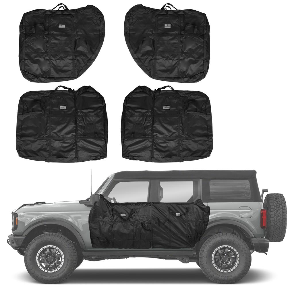 4pcs Door Storage Bag Front Rear Door Storage Bags Organizer Doors Protection Storage Bag for Ford Bronco 4 Doors 2025-2025