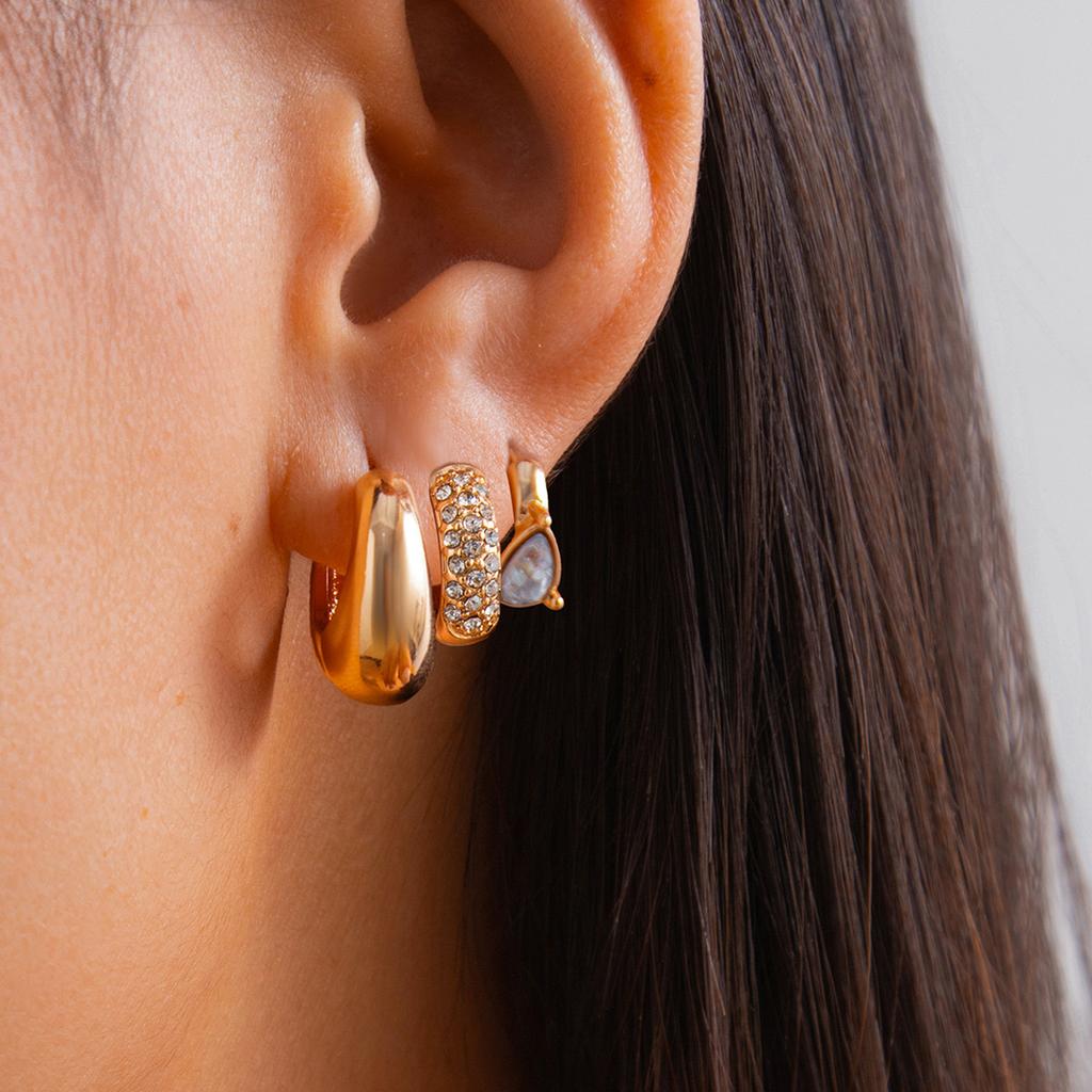 Earrings Fashion Geometric Metal Ear Buckles Women'S Simple U-Shaped Stud Earrings Diamond Drop Earrings