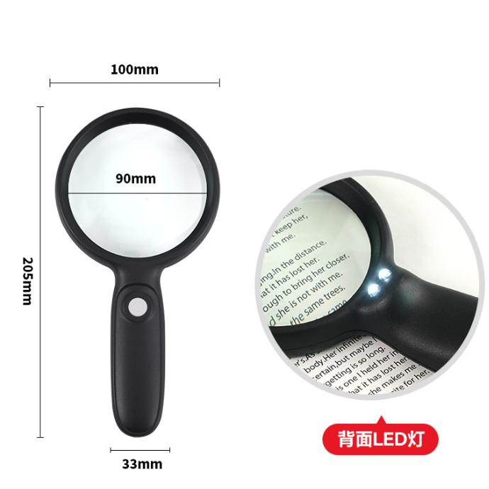 

10X Magnifying Glass with LED Light Adjustable Focus Handheld Magnifier for Reading Inspection and Crafting with Ergonomic Handle and Portable Design One Size чорний