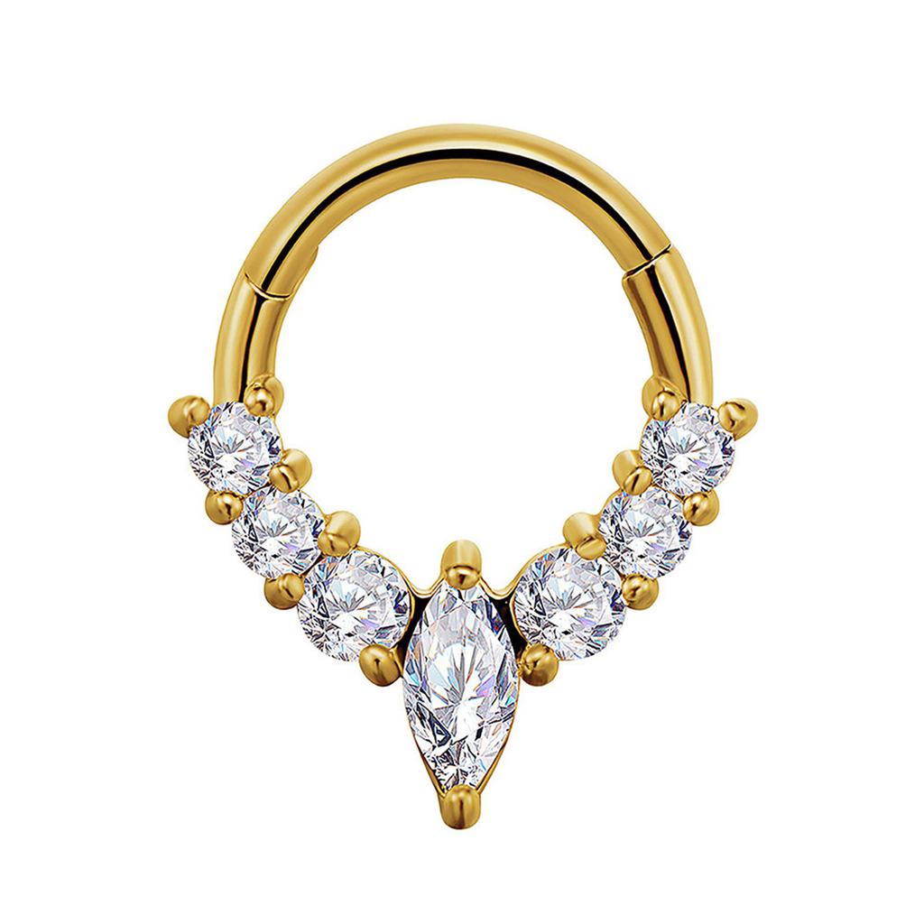 Crystal Nose Piercing Septum Ring Stainless Steel Accessory for Ear Helix Cartilage Fashionable Body Accessories