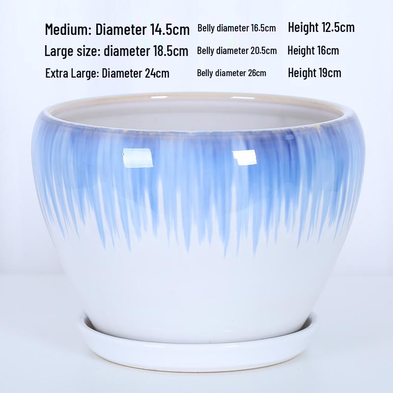 White Ceramic Orchid Pot, Large Elegant Design for Living Room