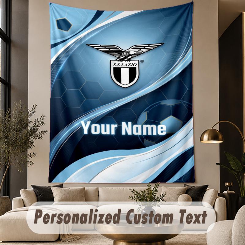 Custom Text Tapestry Lazio FC Print Wall Tapestry Indoor Living Room Wall Decor