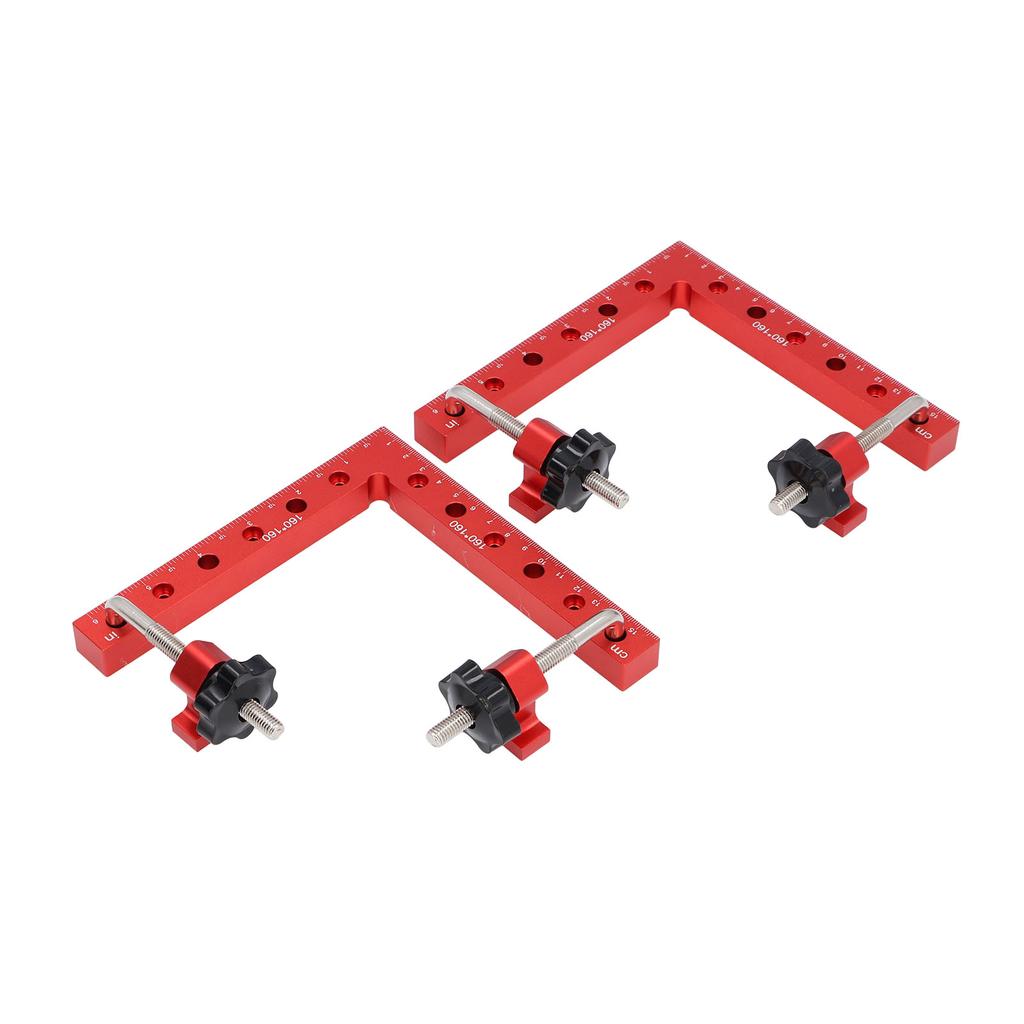 2 Set 160 X 160mm Clamping Squares Aluminum Alloy 90 Degree Corner Clamp Set Metric and Imperial Sca