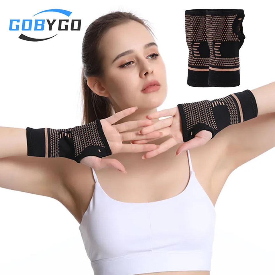 Copper Fiber Wrist Brace Support for Gym Tennis Powerlifting Elastic Sport Bandage Hand Fitness Wrap