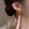 Vintage Brown Resin Tiger Eye Stone New Earrings For Women Statement Fashion Stud Earring Personality Melard Color Jewelry