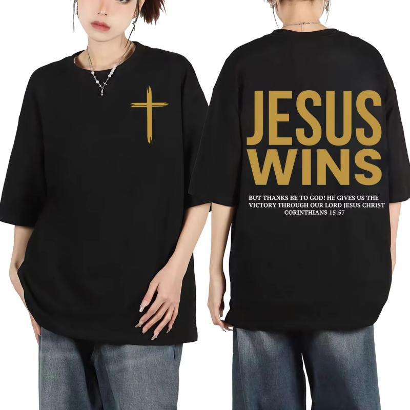 

Aesthetic Christian Jesus Bible Verse T-shirt High Quality Fashion Oversized T-shirts Men Women Casual Cotton T Shirt S