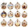 Glowing Christmas Tree Ornaments 3D Animal Faux Crystal Ball Ornament, Lighted Acrylic Hanging Decor Decorative Balls with Hedgehog Penguin Panda,