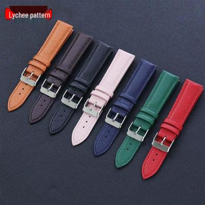 Buntes Echtleder Uhrenarmband - Weich, Wasserdicht & Langlebig mit Dornschließe, Erhältlich in Größen 10~22mm