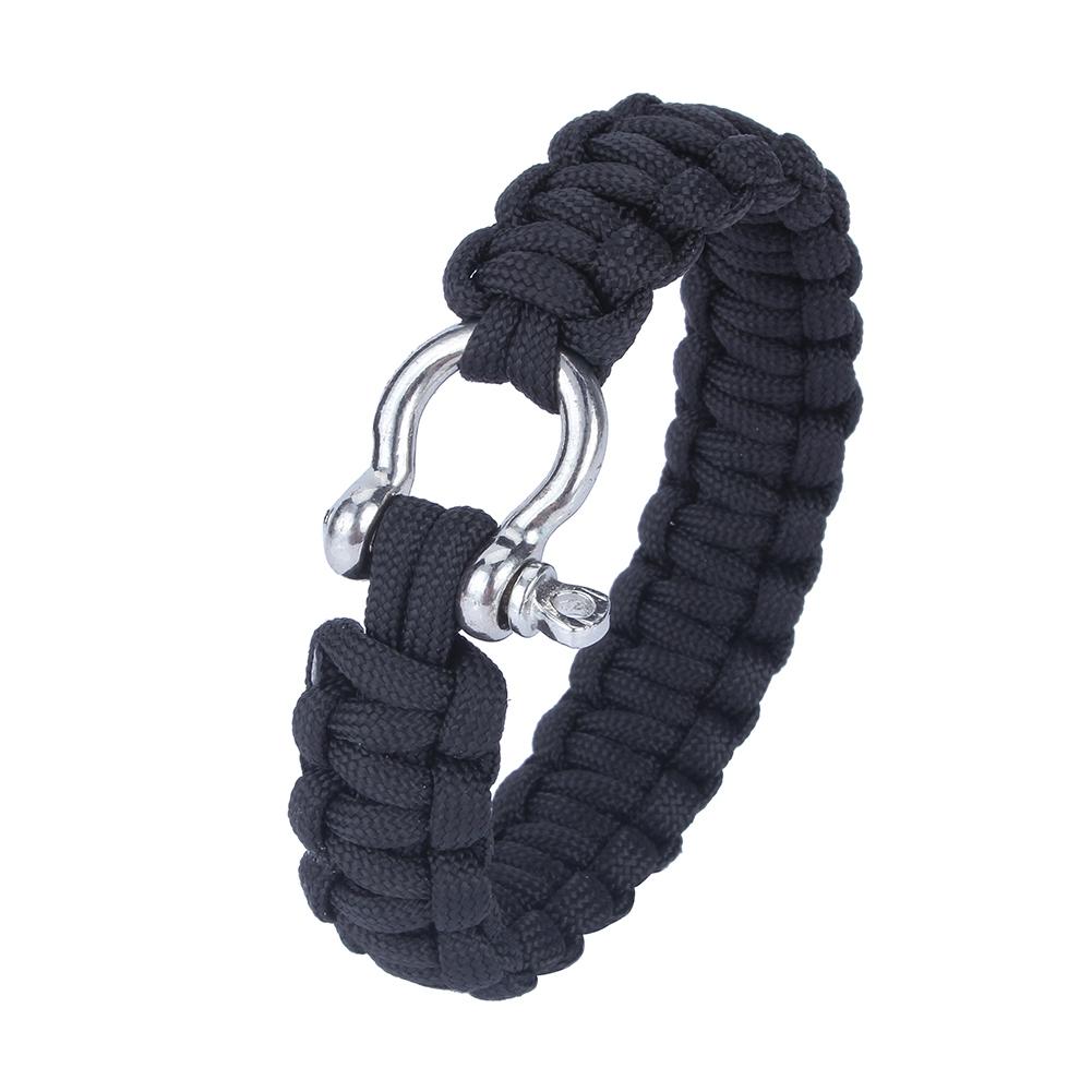 Military 550 Paracord Woven Survival Bracelet Stainless Steel Buckle Kit Outdoor