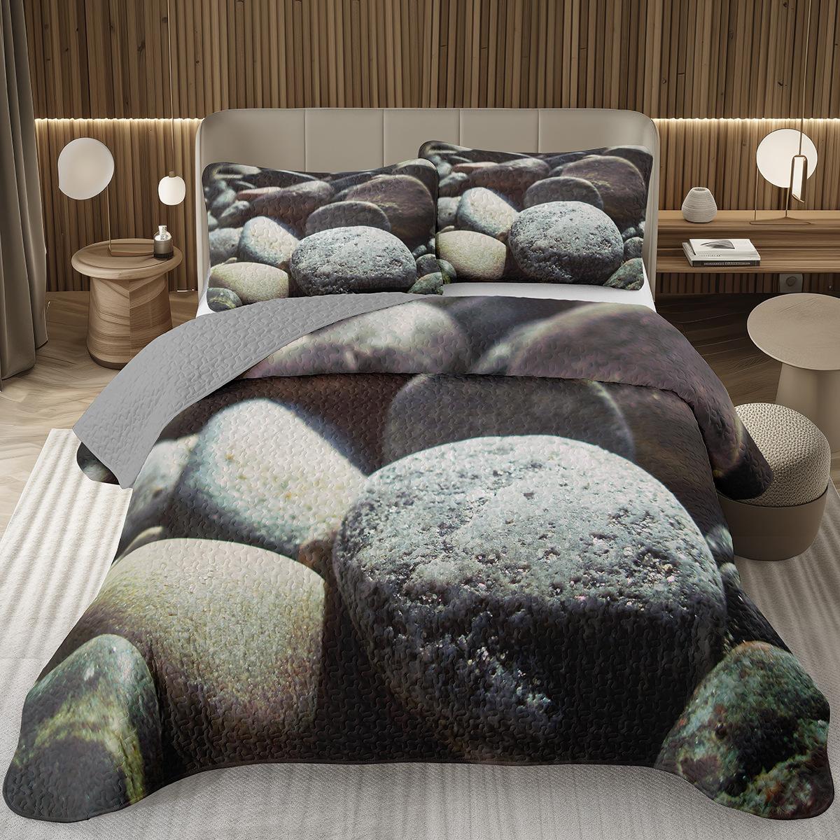 

Stone Pattern Bedspreads Queen Abstract Marbling Coverlet Geometry Bedding Set For Boys Girls Reversible Quilted Bedspread Cover EU Single 135x200cm