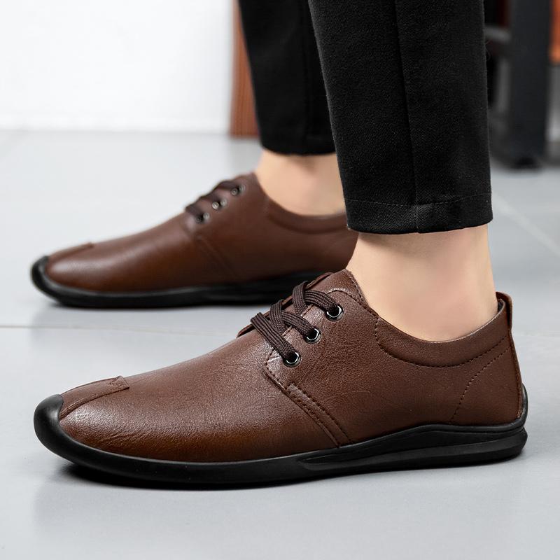 Men's Casual Shoes Cow Split Leather Vintage Mens Shoes Oxford Shoes For Men Designer Flats Wedding Formal Dress Footwear Male