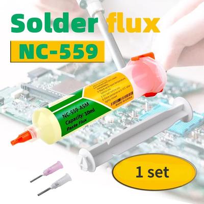 10ml Solder Flux Needle Type Flux Matching Push Rod Needle NC-559-ASM Solder Paste Flux for Soldering