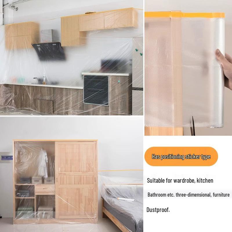 Dustproof Disposable Furniture Cover - Plastic Film for Renovation and Household Protection