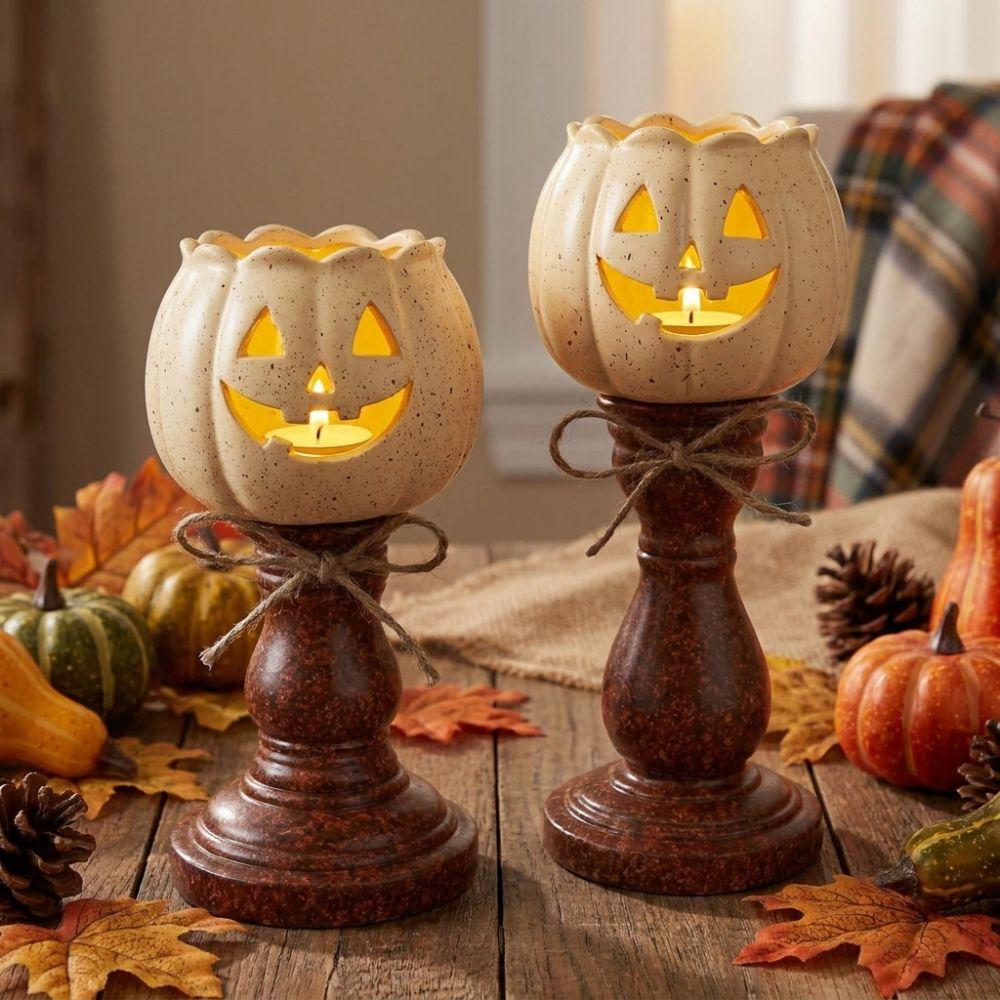 Halloween-Kürbislampe im Vintage-Stil Antike Ausführung Teelichthalter Lampe Herbst-Heimdekoration