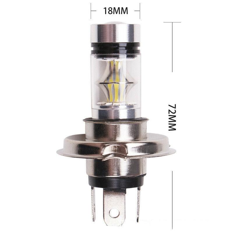 LED 100W H4 8000K 20 LED White Two Bulbs Head Light High Low Beam-Lamp