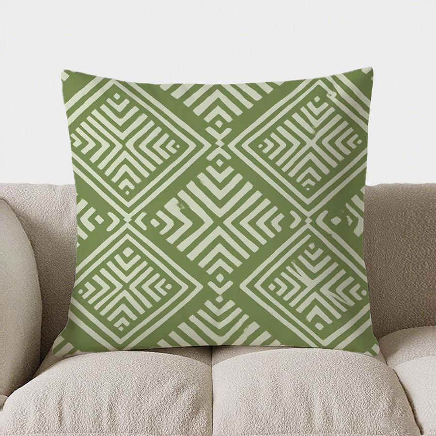 Home Decor Minimalist Green Circle Pattern Throw Pillow Pattern Cushion Cover Suitable For Sofa Bedroom Car Pillow Cover