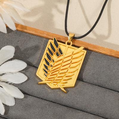 Attack On Titan Necklaces Pendants Wings Of Liberty Metal Unisex Leather Chain Fashion Accessories Pendant Two Colors