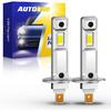 AUTOONE H1 Fog Bulbs, Ultra Bright 6500K Cool White Replacement For Halogen, 1:1 Mini Size Fog Light Bulbs, Pack Of 2