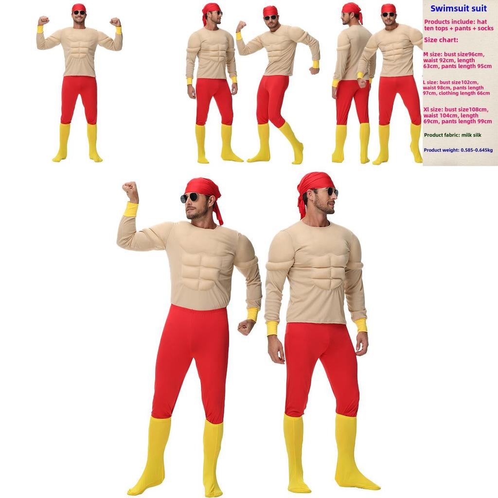 Halloween Costume With Polyester Fabric Funny Muscle Suit For Party Dress Up