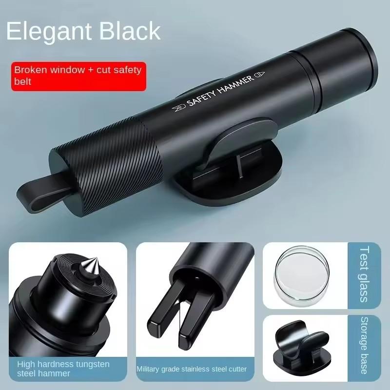 Car Window Breaker Safety Hammer, Emergency Escape Tool with Seatbelt Cutter for Car Rescue, Black/Red Optional
