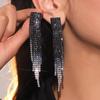 Elegant Rhinestone Tassel Earrings: High-End Shiny Diamond Design for Women