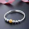 S999 Foot Silver Ball Bracelet for Women, Simple and Unique, Versatile, Retro Style Silver Bracelet, Personalized Silver Bracelet Accessories