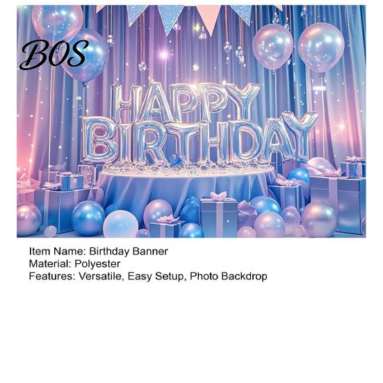 Wrinkle-resistant Birthday Banner Happy Backdrop, Party Photo Background Cloth for Celebration, Bright Color Bunting Flag Decor Kids Women, Supplies