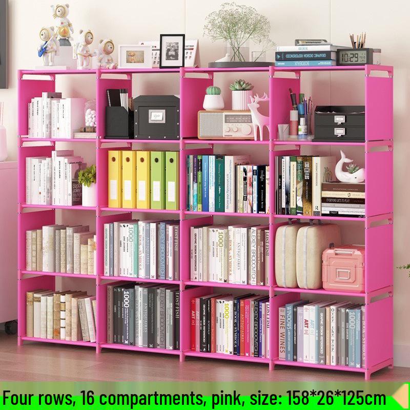 Best-Selling Multi-Layer Bookshelf: Three-Column Steel Pipe Bookcase for Home Storage & Student Organization