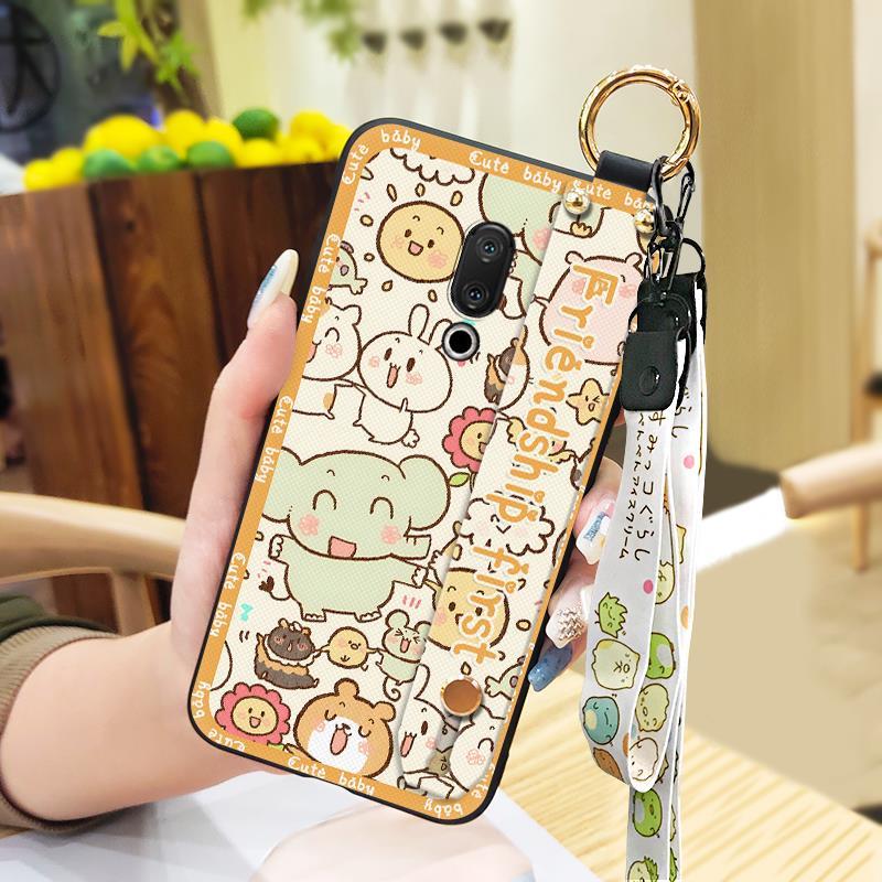 Dirt-resistant Wristband Phone Case For Meizu 15/15 Lite Anti-knock Durable Silicone Anti-dust Cartoon Soft Case Cute