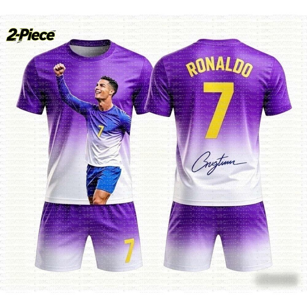 2026 Special Ronaldo # 7 Fan Football Jersey Tee Shorts Set Women Men Portugal Fans Shirt and Shorts Summer Kids 2 Piece Set