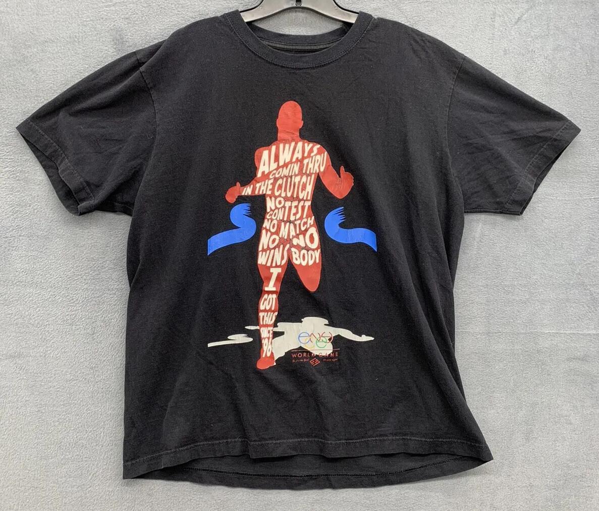 

Enyce 100% Cotton Graphic T-Shirt Men s Size X-LARGE Black WORLD GAME Crew Neck 4XL