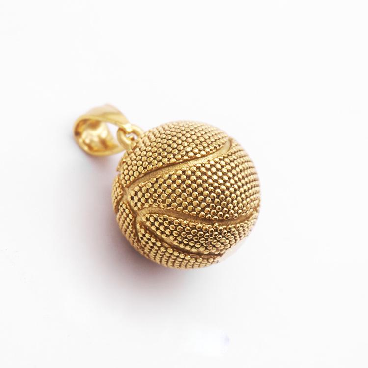 European-American Punk Hip-Hop Rock-Style Titanium Basketball Necklace for Men & Couples