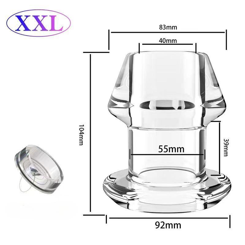 Hollow Anal Plug Transparent Peeping Anal Dilator Vestibular Pull Beads Anal Plug Out Leakage Prevention Liquid Adult Erotic Products