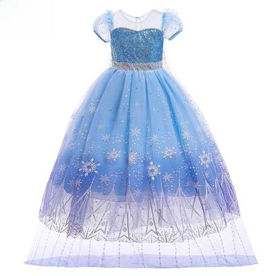 Frozen 2 Elsa Pailletten Prinzessinnenkleid für Kinder mit Mesh-Tüllrock
