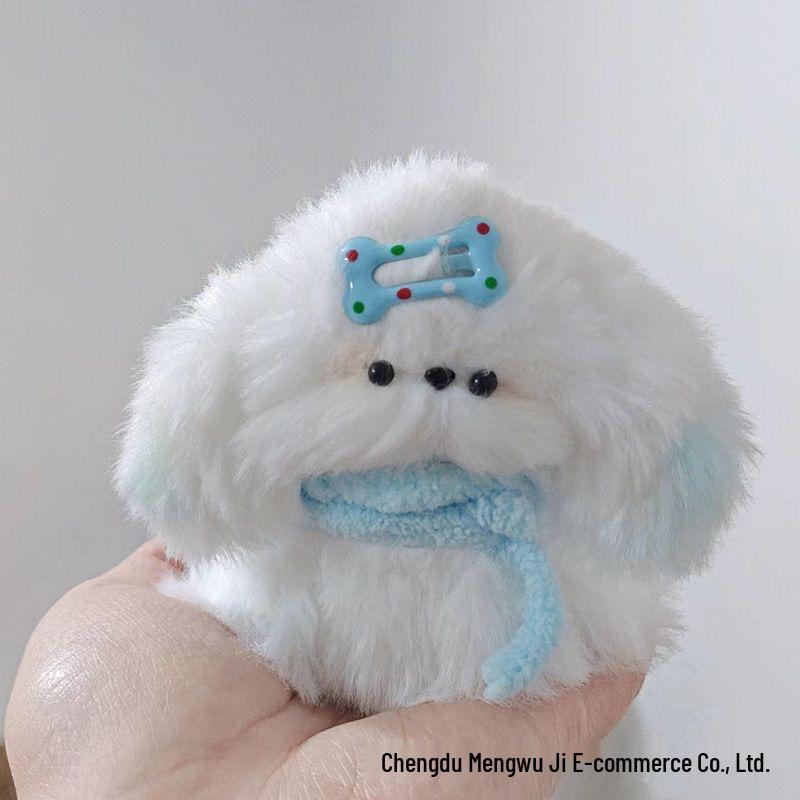 

Плюшевая кукла-щенок ручной работы, подарочный набор на день рождения, из шерсти, с кроличьим мехом и шениллом, для девушки