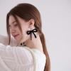 No.201 / Ribbon Crochet Earrings (Silver 925) _ Black