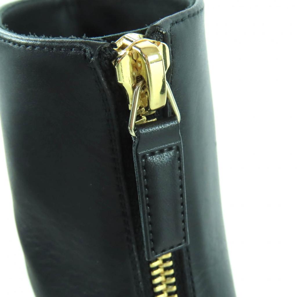 Ausgezeichnete CHANEL Stiefeletten schwarzes Leder Damen 36 22K G39529 Gebraucht