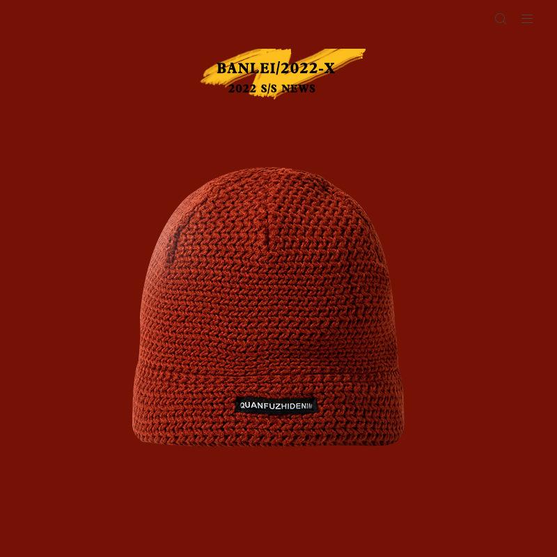 

Japanese Retro Winter Face Showing Little Knitted Fisherman Hat for Women with Versatile Lazy Style Big Head Surrounds The Cold Hat for The Head One Size