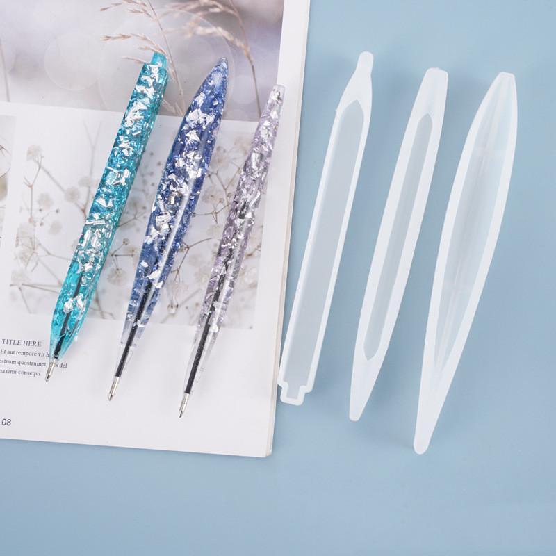 New Transparent Pen Silicone Mold Set DIY Ballpoint Pen Molds Epoxy Resin Mold for Jewelry Casting Transparent Pen Holder Making