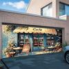 2D French Cafe Backdrop, Vintage Coffee Shop Photography Background Banner