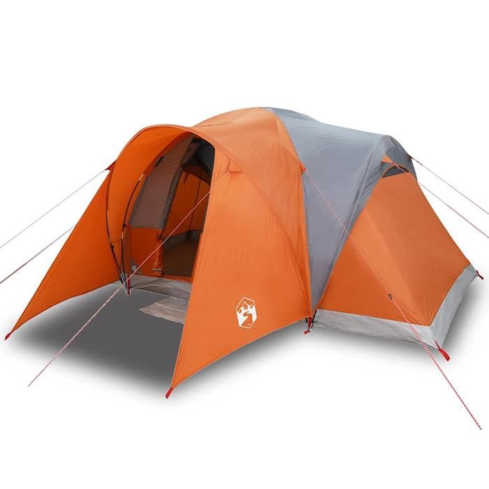 VidaXL Family Dome Tent 6 Person Grey and Orange Waterproof, Tent, Camping Shelter, Garden Shelter, Tent of 4009463