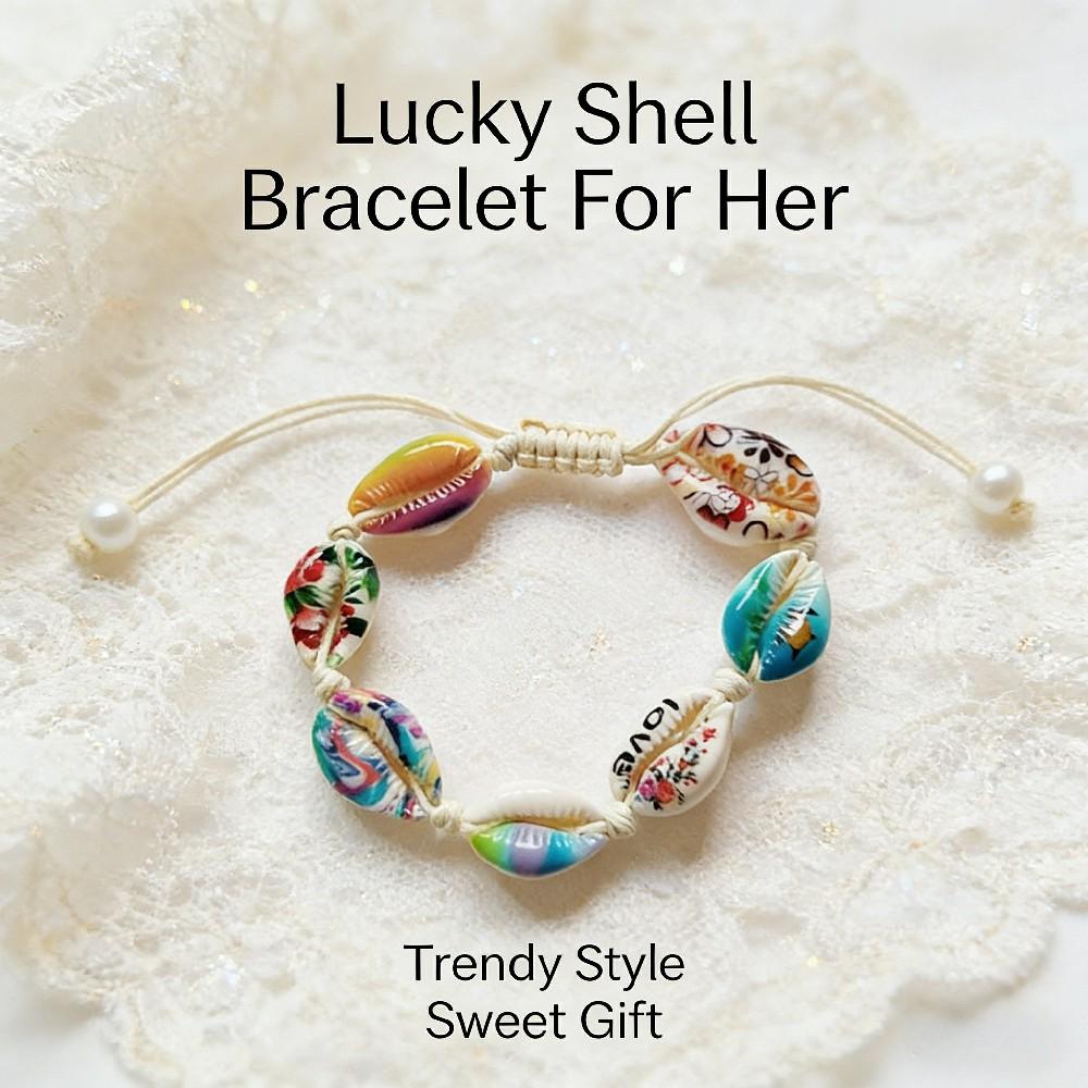 DIY Natural Bracelet Accessories Colorful Rope Colorful Shell Bracelet Adjustable Length Women's Summer Fashion Beach