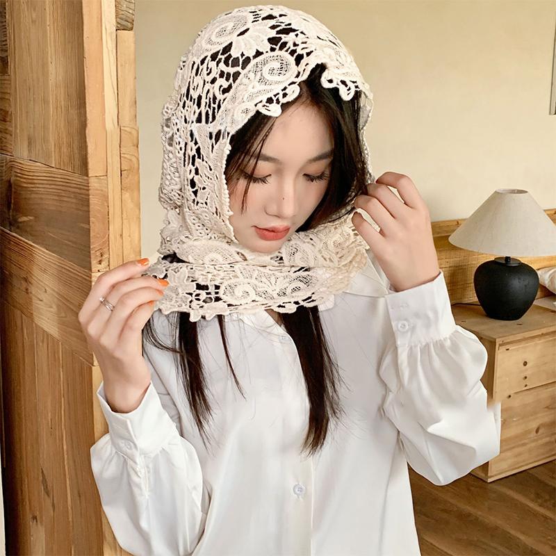 1 Stück Sommerlicher Pastoralstil Retro Gehäkelter Hut Damen Süßer Mehrzweck Schal Hut Bergsteigerhut