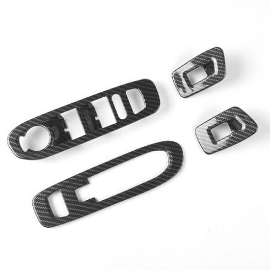 Carbon Fiber Door Window Lift Switch Cover for Jeep Compass 2017- Interior